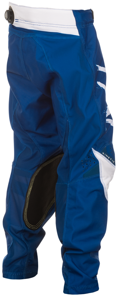 Fly Racing Youth Kinetic Stoke Pants Navy/White Size 22 - Durable and Comfortable Riding Gear
