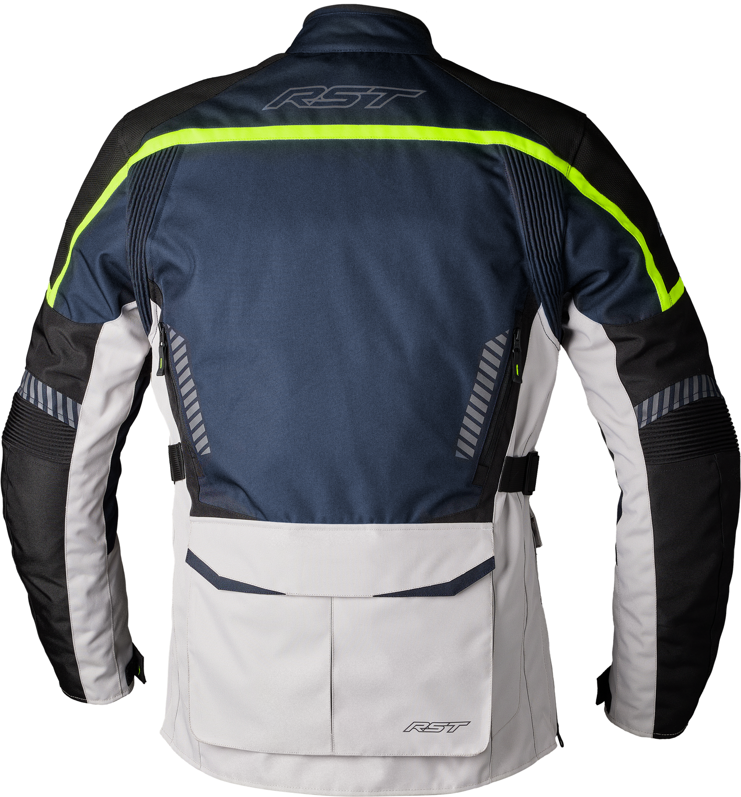 RST Maverick Evo CE Motorcycle Jacket Navy and Silver Textile - Level 2 Armor