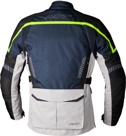 RST Maverick Evo CE Motorcycle Jacket Navy and Silver Textile - Level 2 Armor