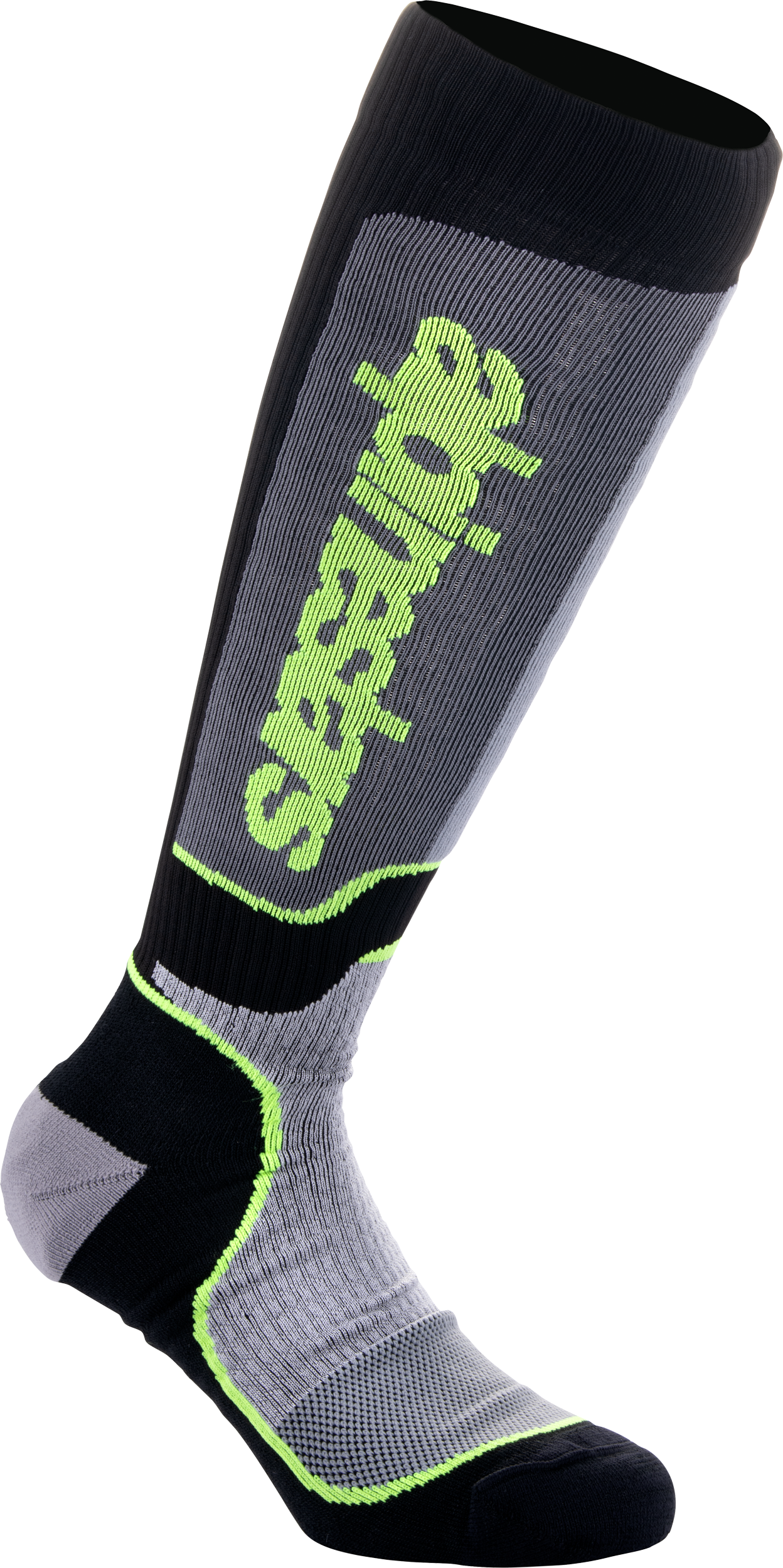 ALPINESTARS MX PLUS SOCKS BLK/GREY/YLW FLUO SM