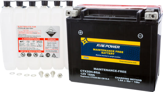 Fire Power CTX20H-BSA Maintenance Free Sealed Battery for Arctic Cat and ATV Models