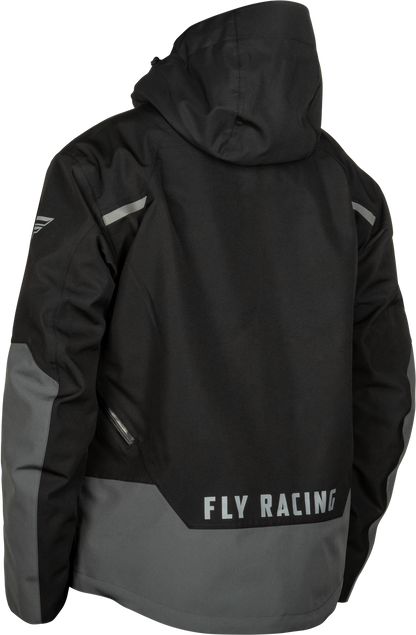Fly Racing Carbon Jacket Black/Grey Medium - Waterproof Snowboard and Ski Jacket