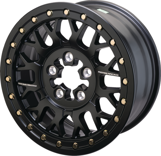 Moose Offroad 346X Beadlock Wheel - 15x7 Inches, 6 Lug Pattern, Black Finish