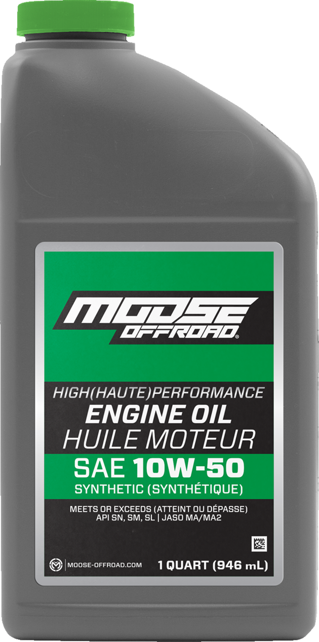 Moose Offroad Synthetic Engine Oil 10W-50, Part Number 219381 – 1 Quart for 4-Stroke Engines