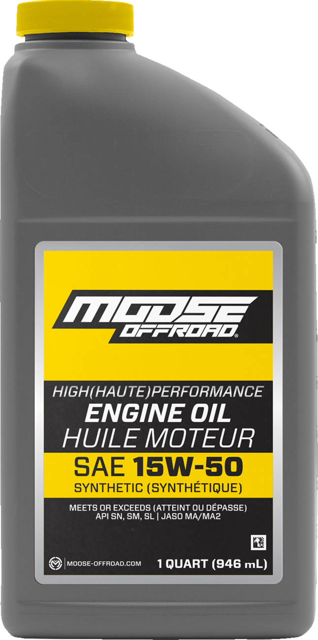Moose Offroad Synthetic Engine Oil 15W-50 Part 219382 – 1 Quart for High-Performance European Engines