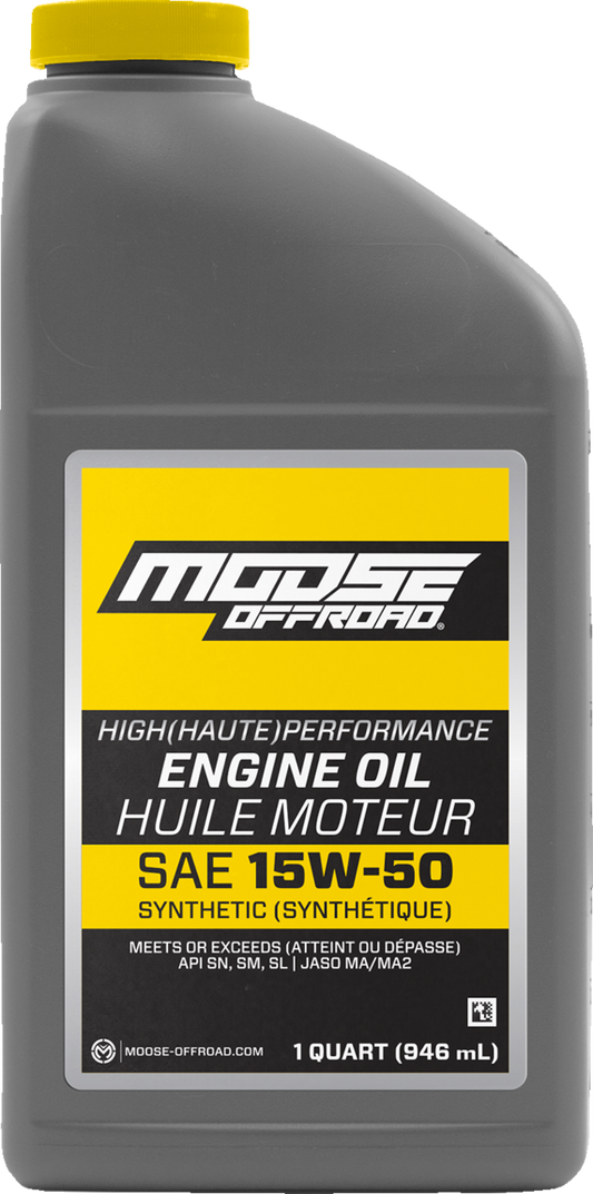 Moose Offroad Synthetic Engine Oil 15W-50 Part 219382 – 1 Quart for High-Performance European Engines