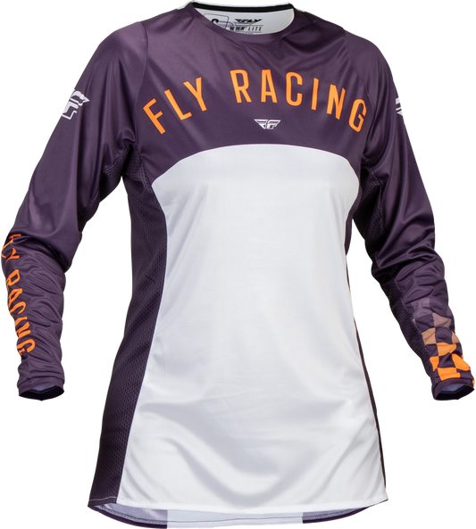 Fly Racing Women’s Lite Jersey Deep Purple, White & Neon Coral - Part 377-6212X