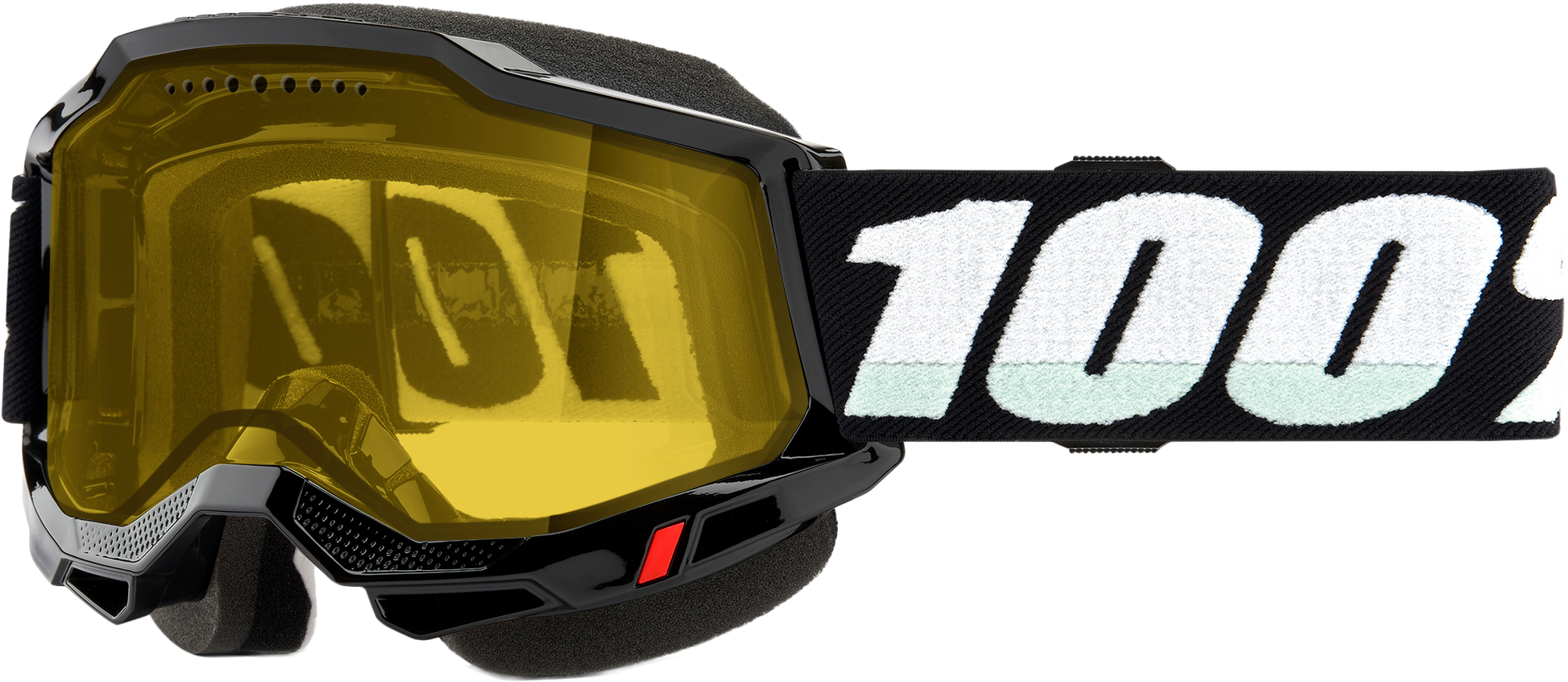 100-Percent Accuri 2 Snowmobile Goggle with Yellow Lens - Black Frame