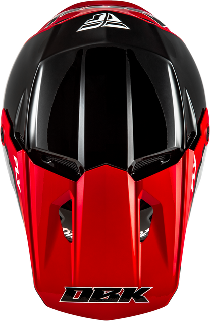 Fly Racing Kinetic DBK Helmet Black/Red/Grey - Part Number 73-86782X, Lightweight Off-Road Motorcycle Helmet with Advanced Ventilation