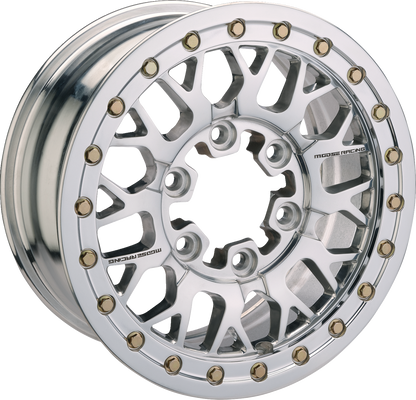 Moose Offroad 346X Beadlock Wheel - 15x7 Inch, 5x4.5 and 5+2 Offset, Silver Finish