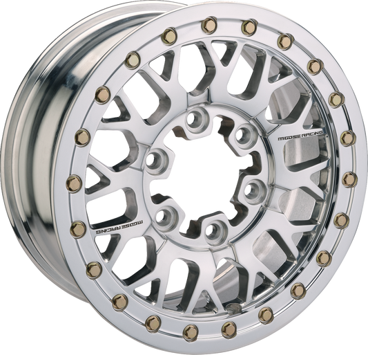 Moose Offroad 346X Beadlock Wheel - 15x7 Inch, 5x4.5 and 5+2 Offset, Silver Finish