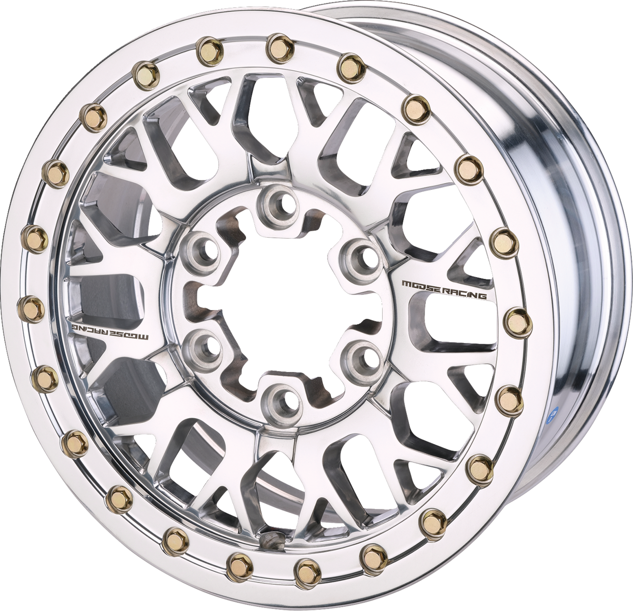 Moose Offroad 346X Beadlock Wheel - 15x7 Inch, 5x4.5 and 5+2 Offset, Silver Finish
