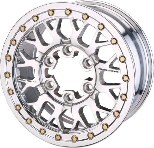 Moose Offroad 346X Beadlock Wheel - 15x7 Inch, 5x4.5 and 5+2 Offset, Silver Finish