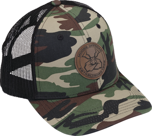 MOOSE OFFROAD Woodland Camo Hat with Permacurve® Technology - C2402889
