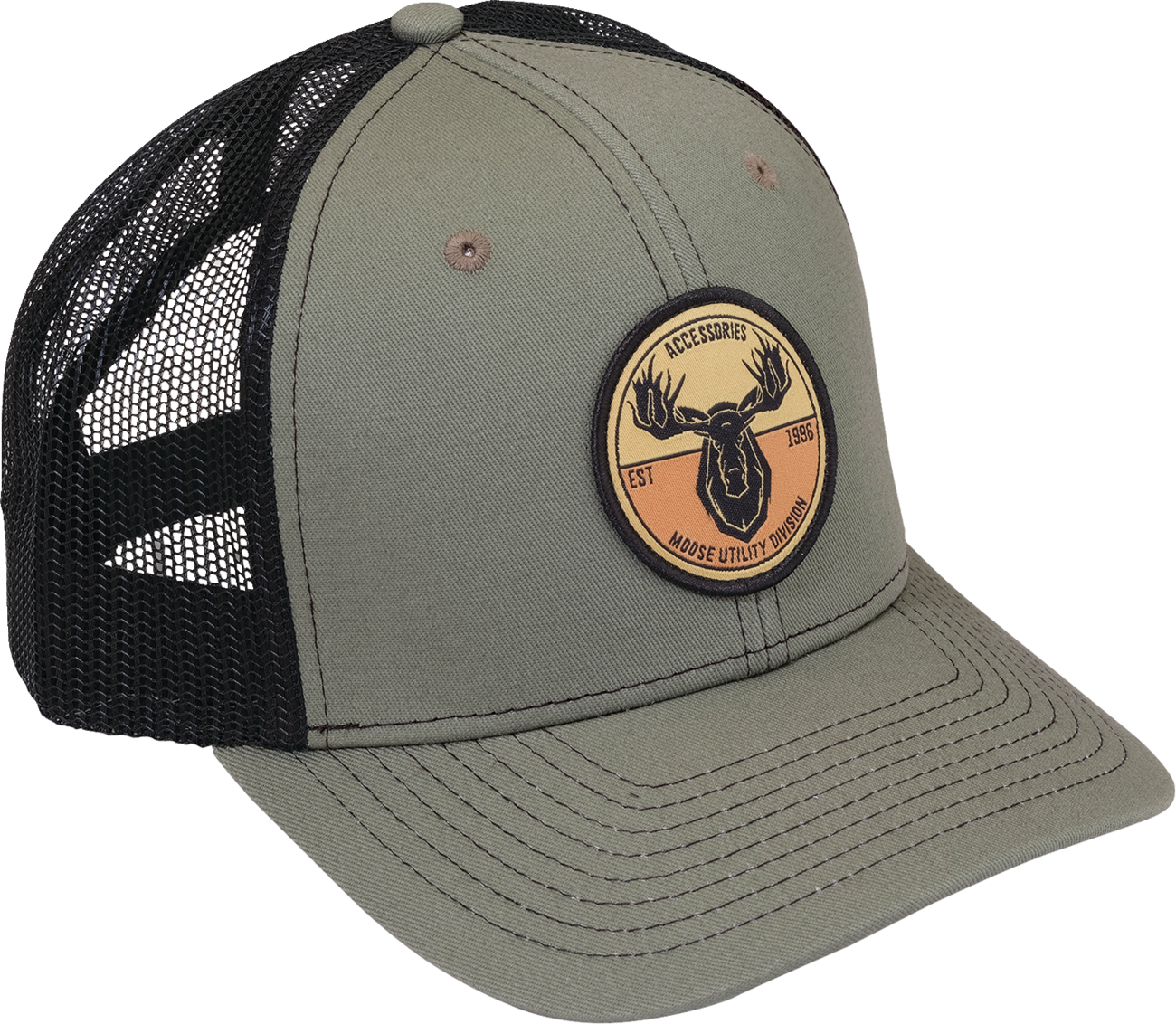 Moose Offroad C2402770 MUD Badge Hat - Olive and Black