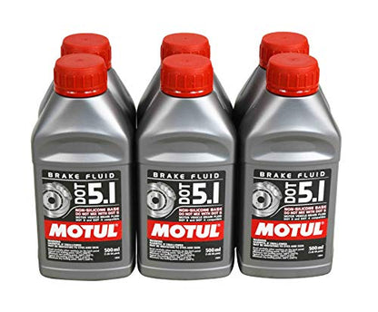 Motul (6 Pack) 100951 100% Synthetic Brake Dot 5.1 Brake Fluid 1/2 Liter or 500 ml