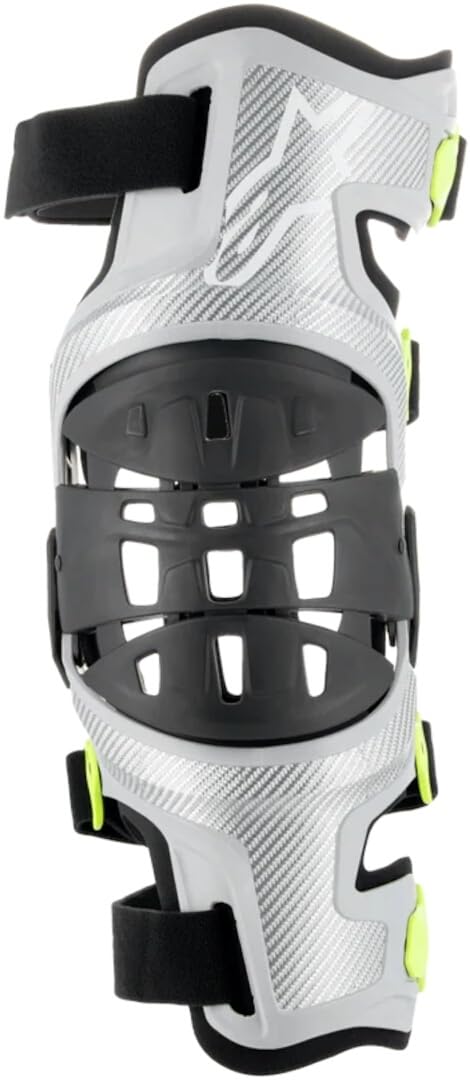 Alpinestars 6501319-195-L Bionic 7 Knee Set Silver/Yellow Lg