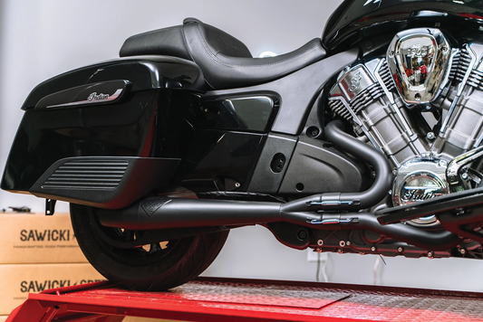 2 in 1 Indian Challenger Mid Length Cannon Exhaust Pipes