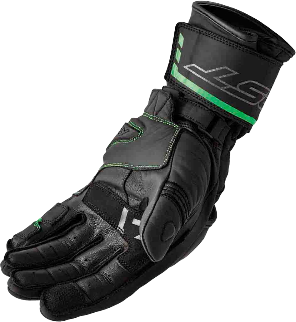 RST S1 Glove Black and Flou Green Leather XL – Men’s and Ladies’ Motorcycle Gloves with Carbon and TPR Protection