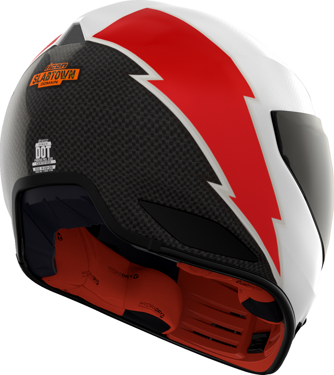 ICON Domain™ Slabtown White Helmet XS with Fog-Free Shield and Ventilation System