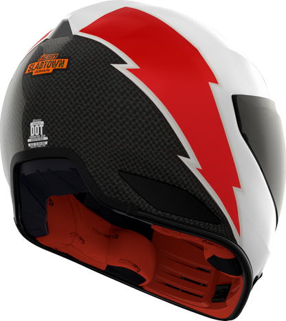 ICON Domain™ Slabtown White Helmet XS with Fog-Free Shield and Ventilation System