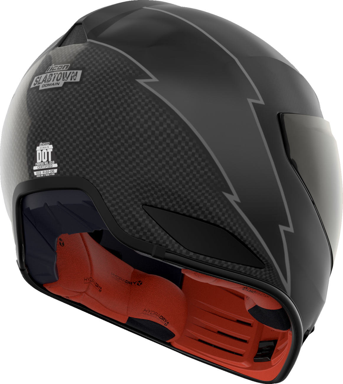 ICON Domain™ Slabtown Black Helmet - Small with Fog-Free Shield and Removable Liner