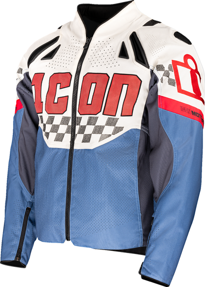ICON Contra3™ Hero Motorcycle Jacket - Blue, Medium (Part No. 2820-7057)