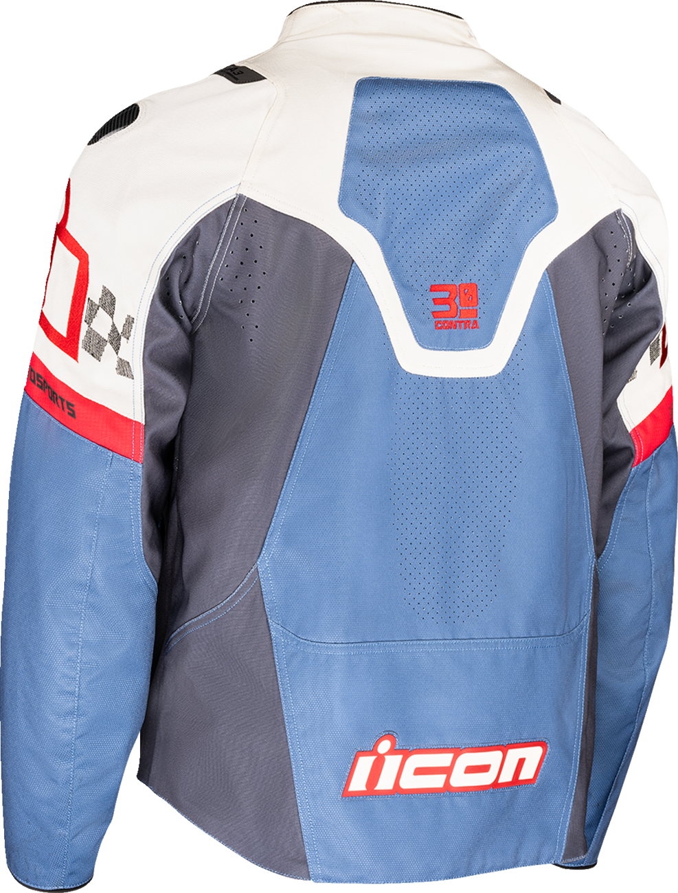 ICON Contra3™ Hero Motorcycle Jacket - Blue, Medium (Part No. 2820-7057)