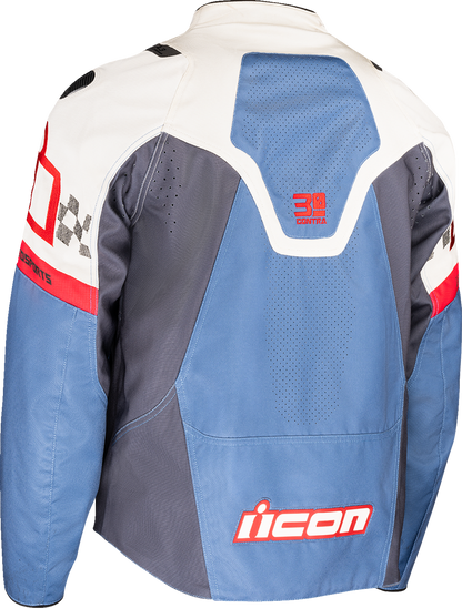 ICON Contra3™ Hero Motorcycle Jacket - Blue, Medium (Part No. 2820-7057)