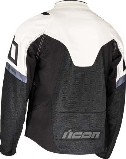 ICON Contra3™ Jacket - White/Black 3XL with Mesh Chassis and Impact Protection - Part 2820-7049