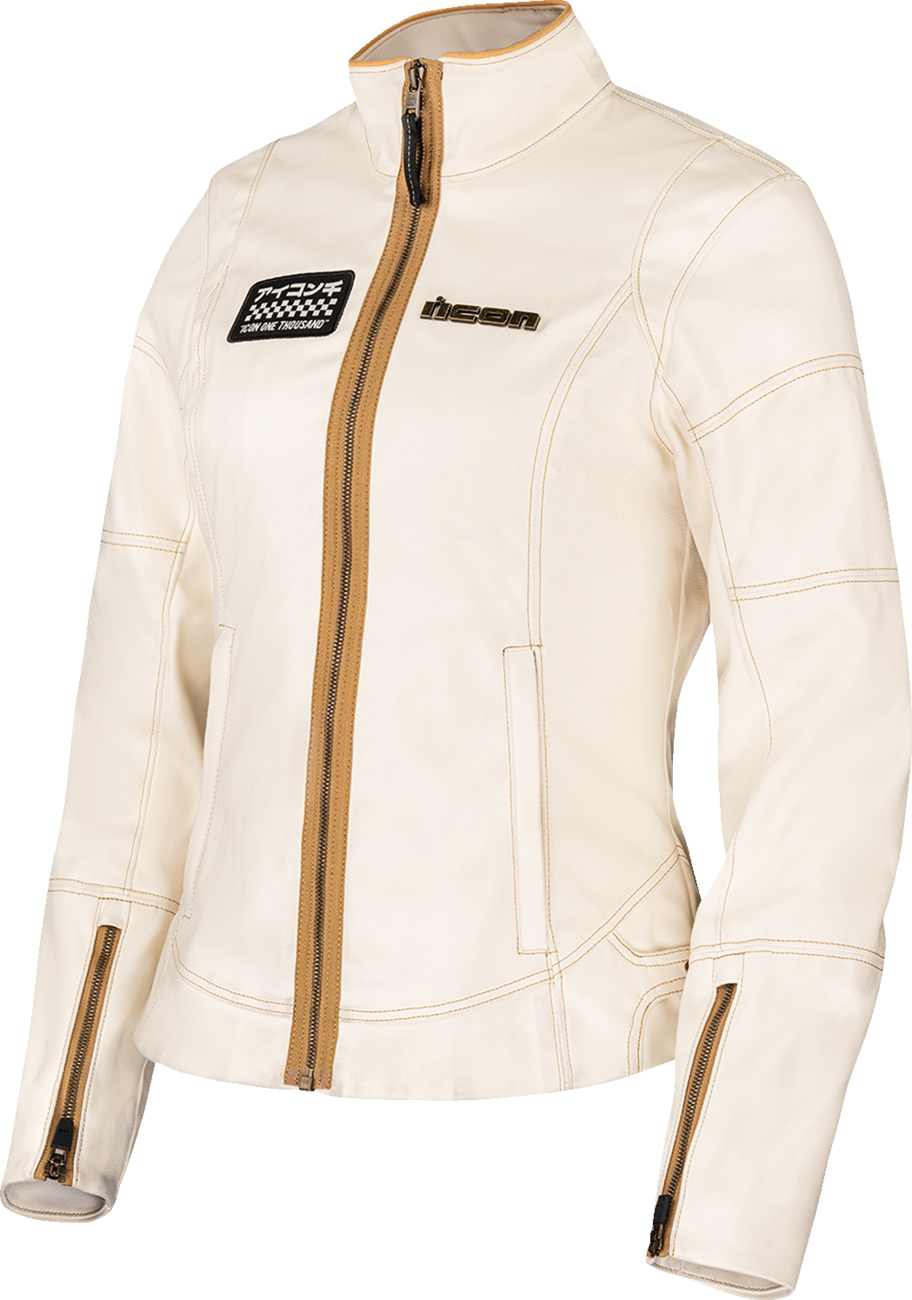 ICON Women's Tuscadero3™ Jacket - White - XL by ICON, Part Number 2822-1779