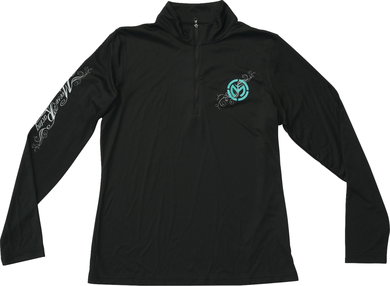 MOOSE OFFROAD Women's Flourish Script Quarter Zip Pullover - Black, Part Number 3051-1231