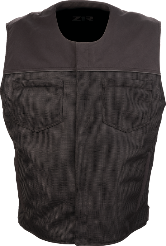 Z1R Mesh Vest - Black, Small - Breathable Motorcycle Vest with Multiple Pockets and Concealed Zipper