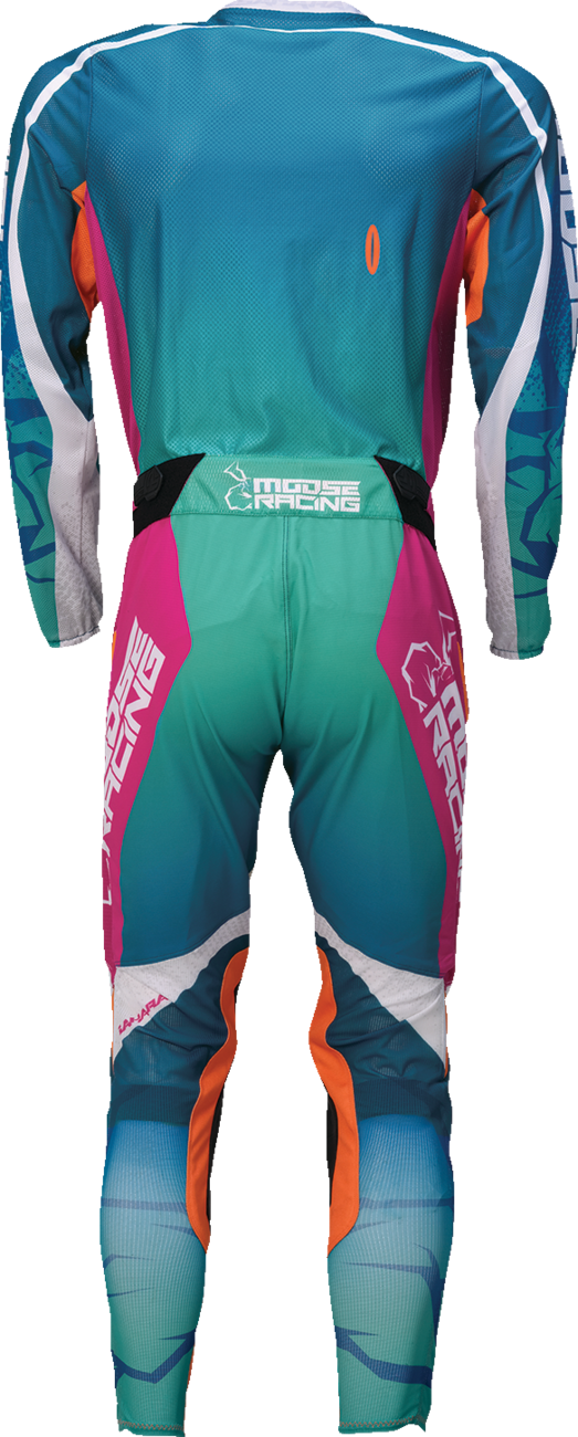 Moose Offroad Sahara Jersey - Teal, Orange & Pink - Medium, Part Number 2910-8340