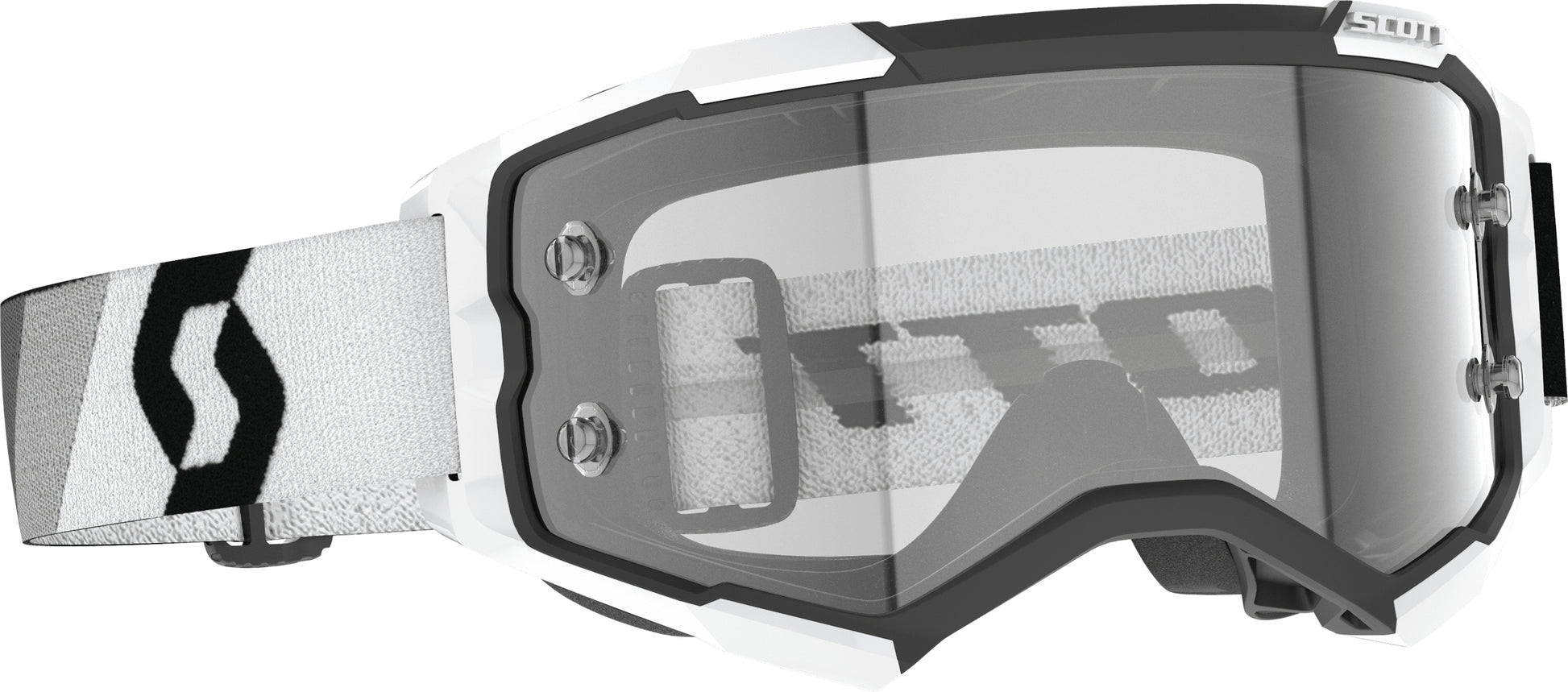 SCOTT Fury Goggle Prem Black/White Clear Works - High-Performance Motocross Eye Protection