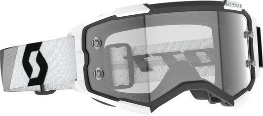 SCOTT Fury Goggle Prem Black/White Clear Works - High-Performance Motocross Eye Protection