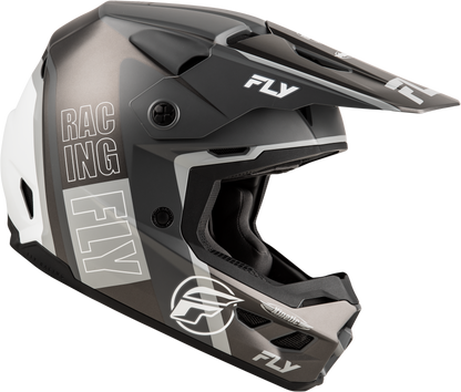 Fly Racing Adult Kinetic Rally Grey/Black/White Offroad Helmet SM
