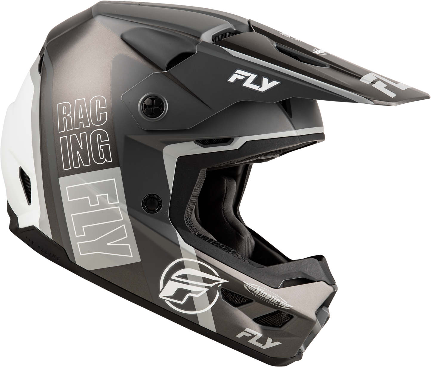 Fly Racing Adult Kinetic Rally Grey/Black/White Offroad Helmet 2X
