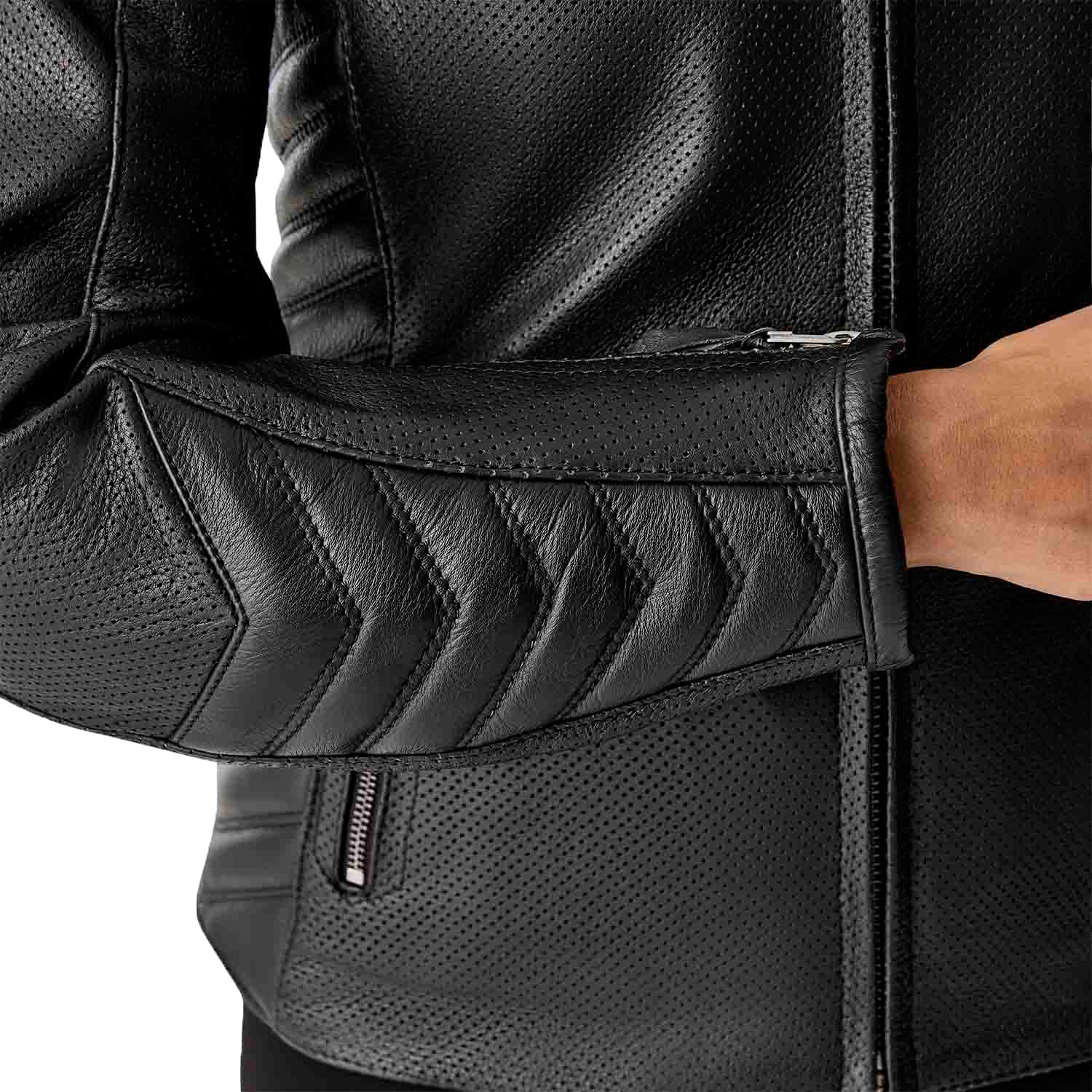 RST Women's Roadster Air D3o Leather Motorcycle Jacket - Black, Size Small