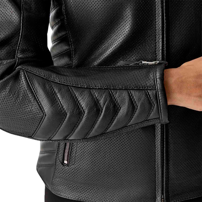 RST Women's Roadster Air D3o Leather Motorcycle Jacket - Black, Size Small