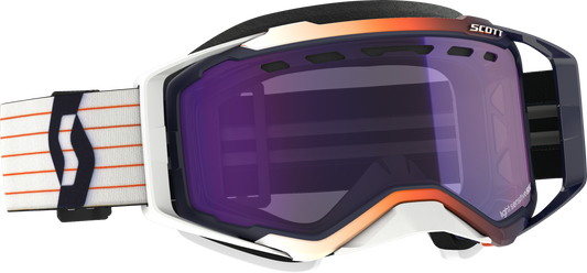 Scott Prospect Snow Cross Goggle with Blue/White Frame and Blue Chrome Lens