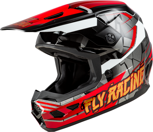 YOUTH KINETIC SCORCHED HELMET RED/BLACK/WHITE YS