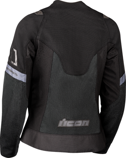 ICON Women's Contra3™ Jacket Black - XS with Iron Weave Mesh and Impact Protection