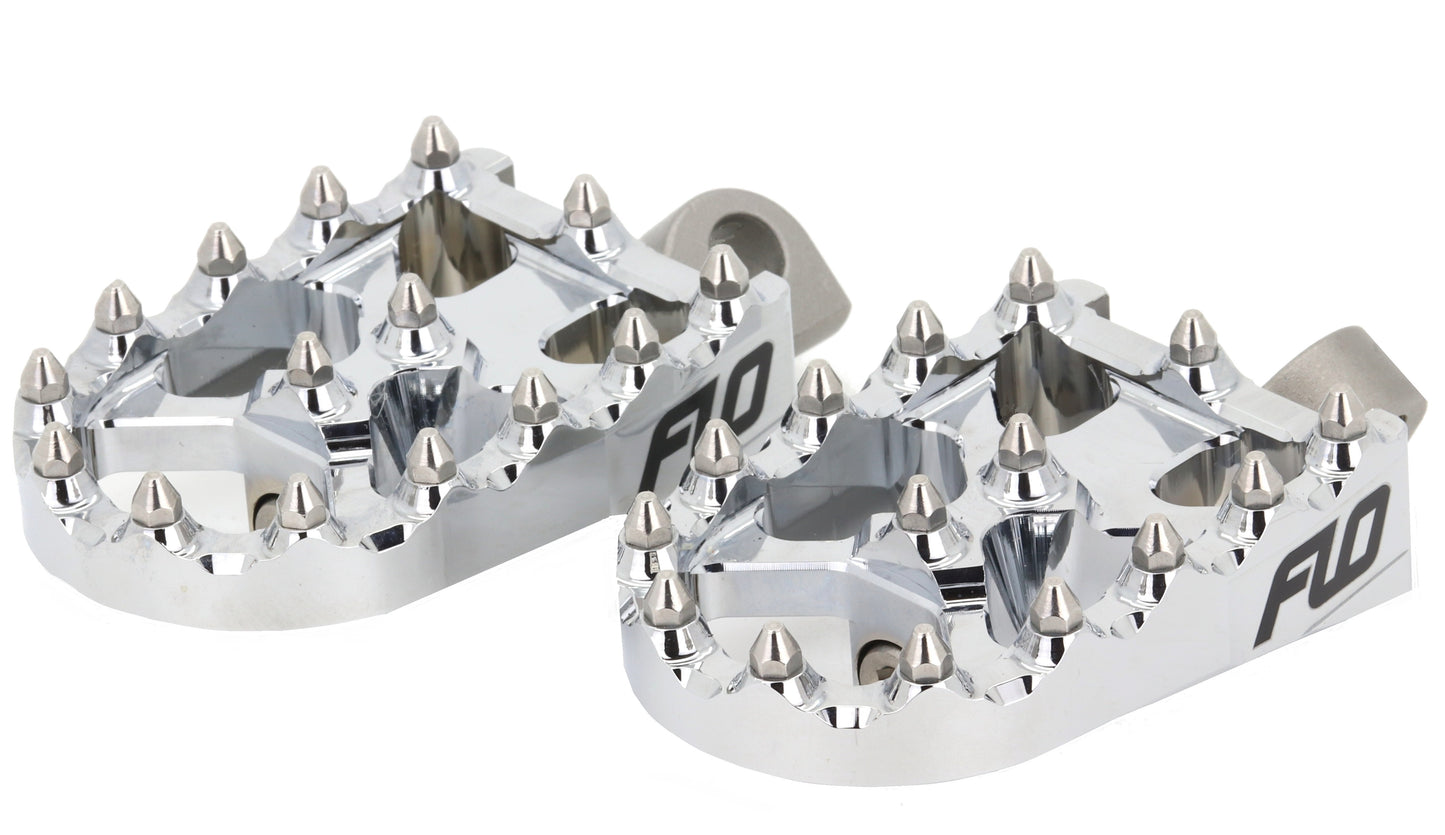 FLO MOTORSPORTS Moto Style Footpeg Set Chrome 2" x 3.125" for Harley Davidson and More