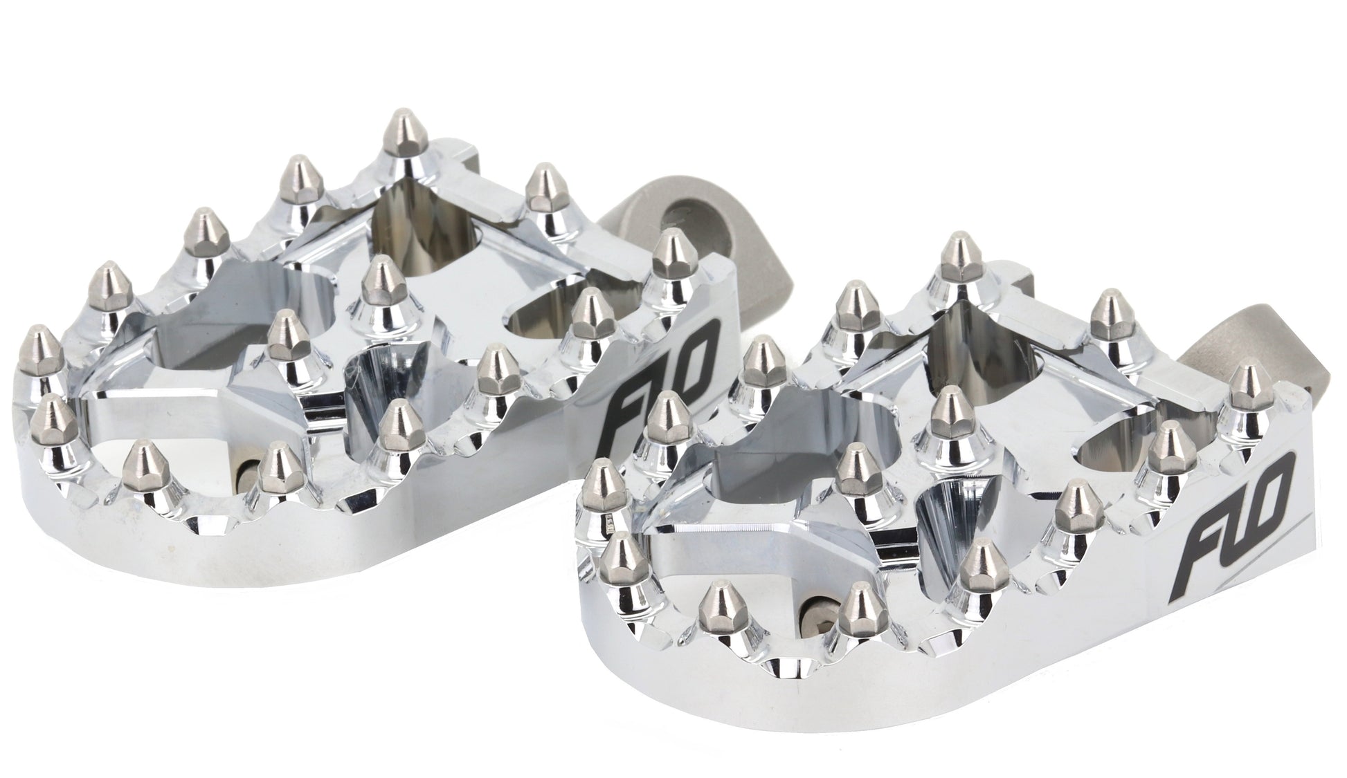 FLO MOTORSPORTS Moto Style Footpeg Set Chrome 2" x 3.125" for Harley Davidson and More