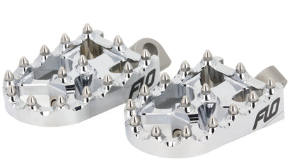 FLO MOTORSPORTS Moto Style Footpeg Set Chrome 2" x 3.125" for Harley Davidson and More