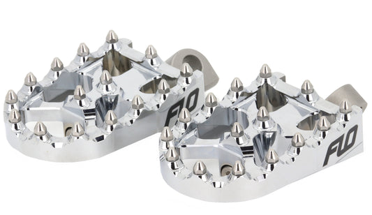 FLO MOTORSPORTS Moto Style Footpeg Set Chrome 2" x 3.125" for Harley Davidson and More