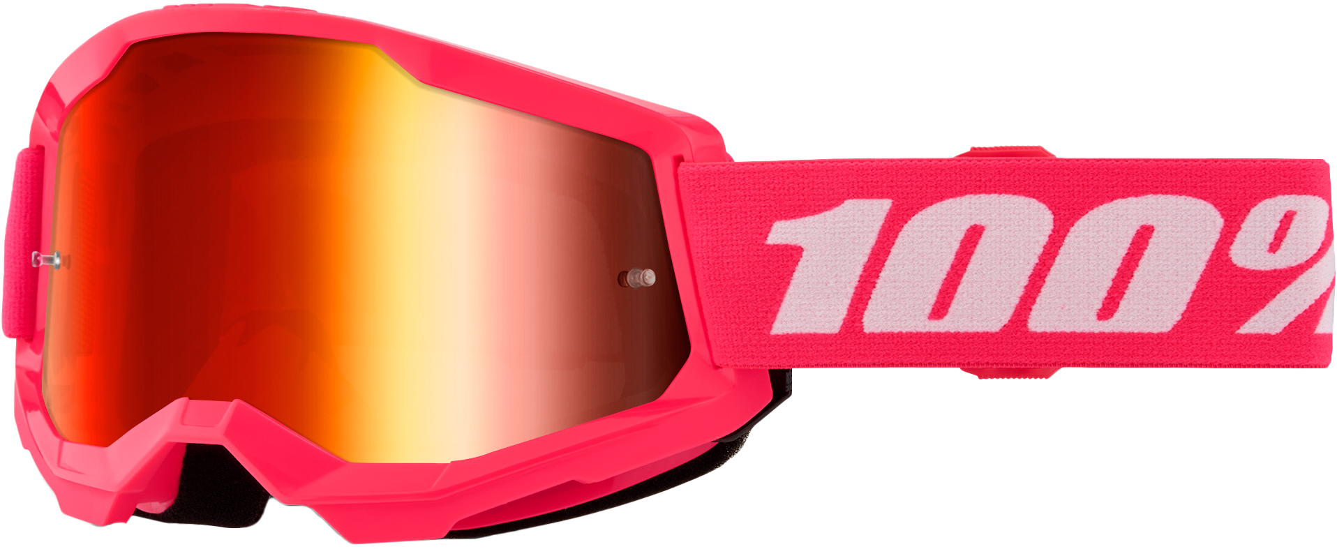 100-Percent Strata 2 Junior Goggle Pink Mirror Red Lens - Youth MX and MTB Eyewear