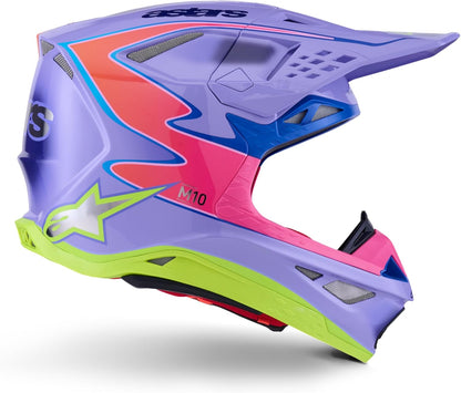 ALPINESTARS S-M10 JETT LAWRENCE R01 HELMET PURP/PNK FLUO/YLW FLUO GLS XS