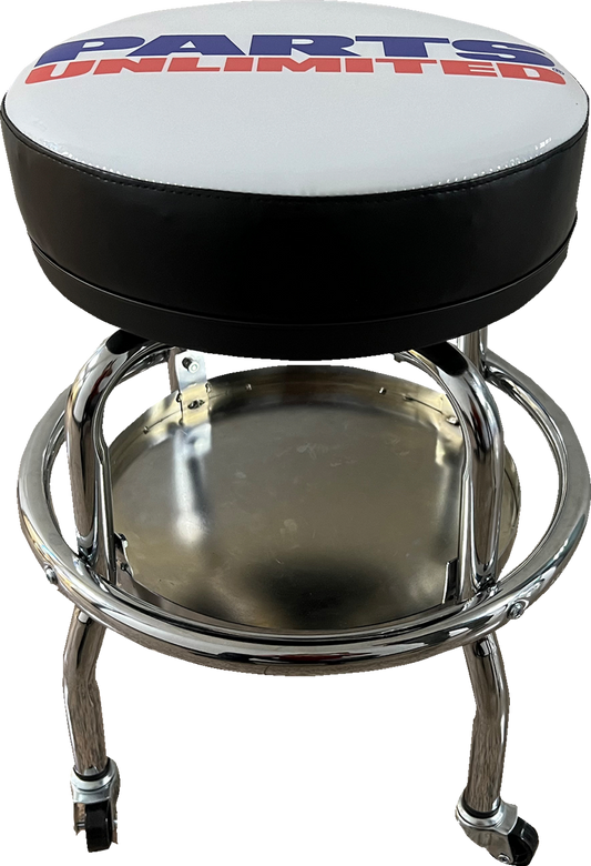 PARTS UNLIMITED Mechanic Bar Stool X80-6030P with Chrome Frame and Ball Bearing Swivel